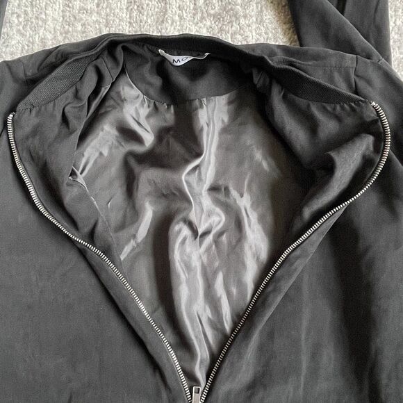 MOD Full-Zip Bomber Jacket Women Size M Black‎ Pockets Lined Style#31125 - Picture 12 of 12